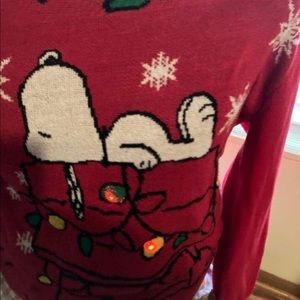 Peanuts Christmas sweater that lights up!